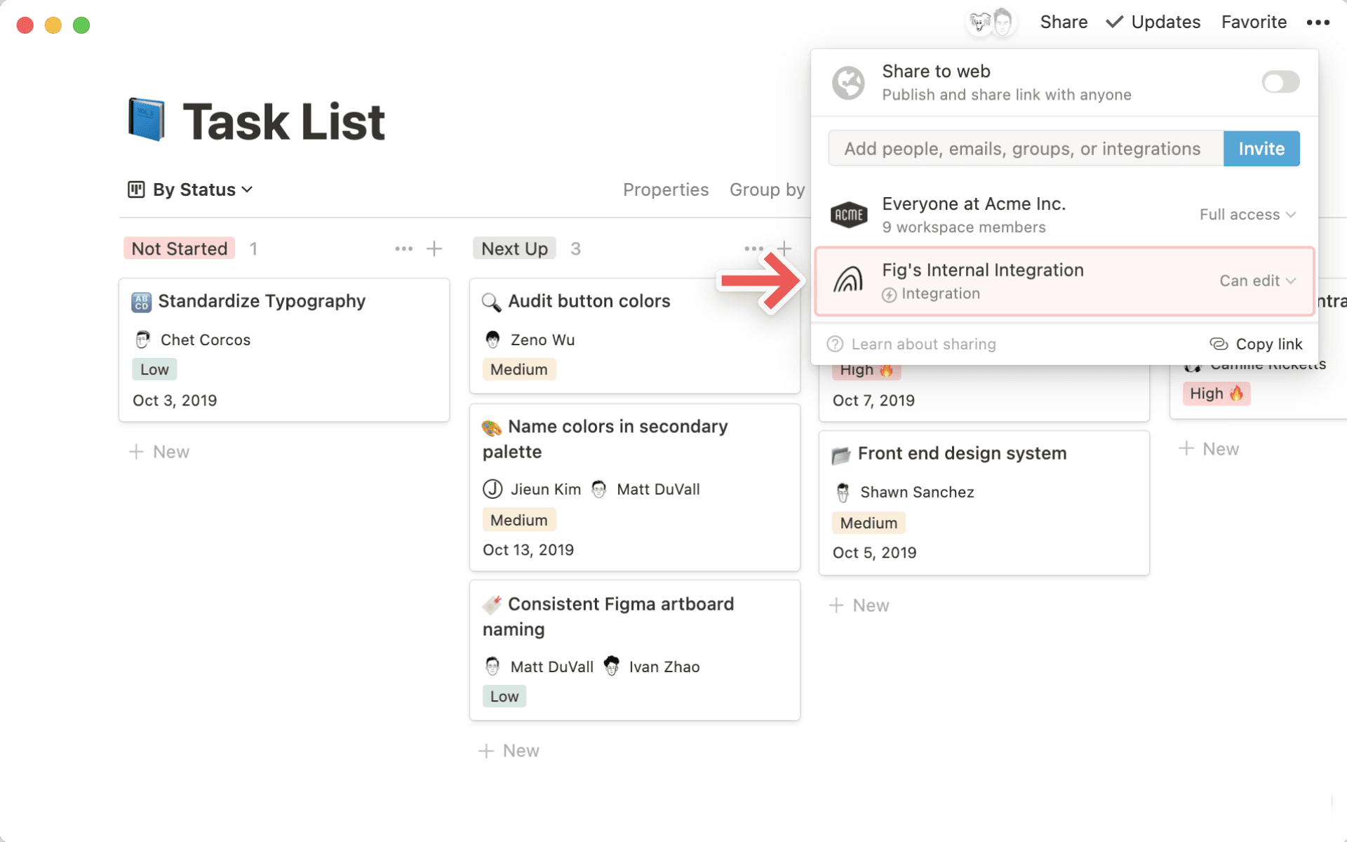 Add & manage integrations - integration menu