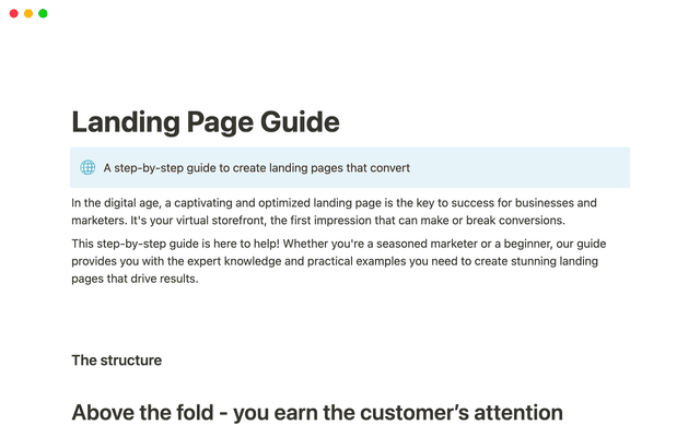 Landing Page Guide