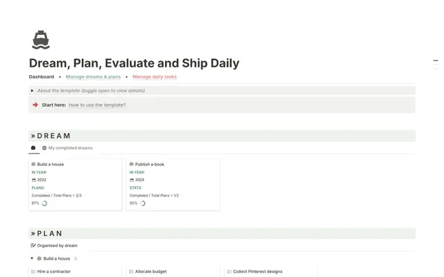 Dream, plan, evaluate and ship