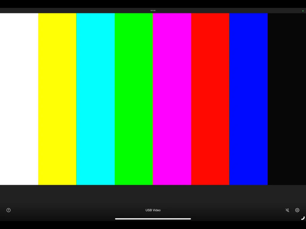 キャプチャデバイスの映像を横向きで表示している画面